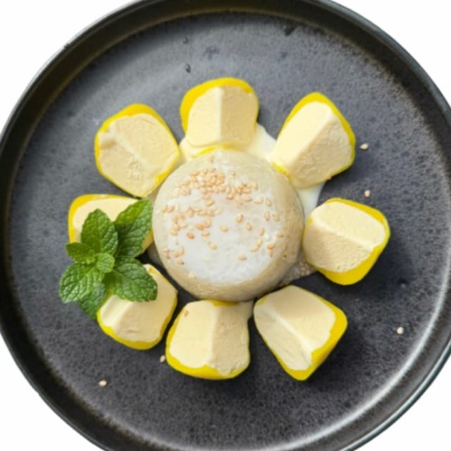 Mango Mochi Ice Cream with Sweet Sticky Rice.