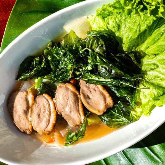 Crispy Basil Duck.